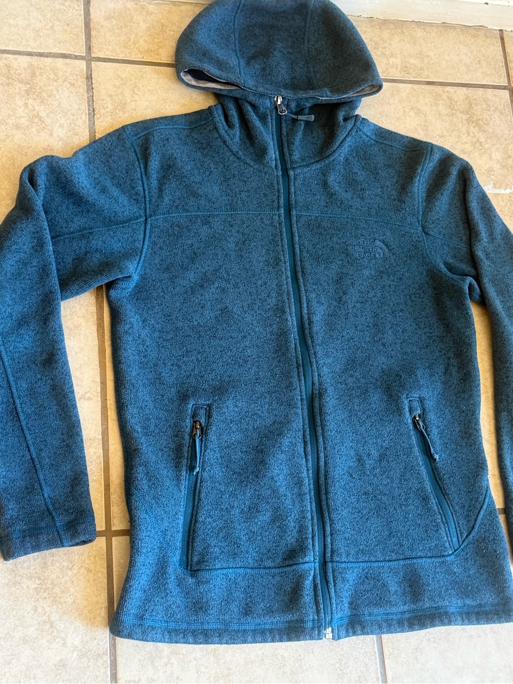The North Face Men's Teal Full-Zip Hooded Fleece Jacket